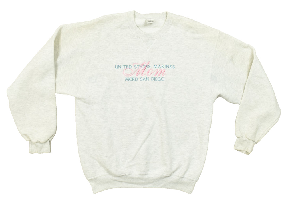 M.J. Soffe United States Marines Mom MCRD San Diego Sweatshirt Adult L White Pin